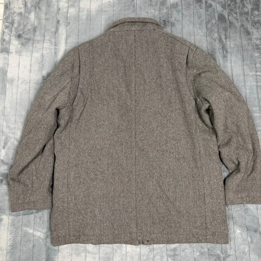Calvin Klein Mens Grey Wool Blend Herringbone Field Jacket Coat Large L